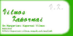 vilmos kapornai business card